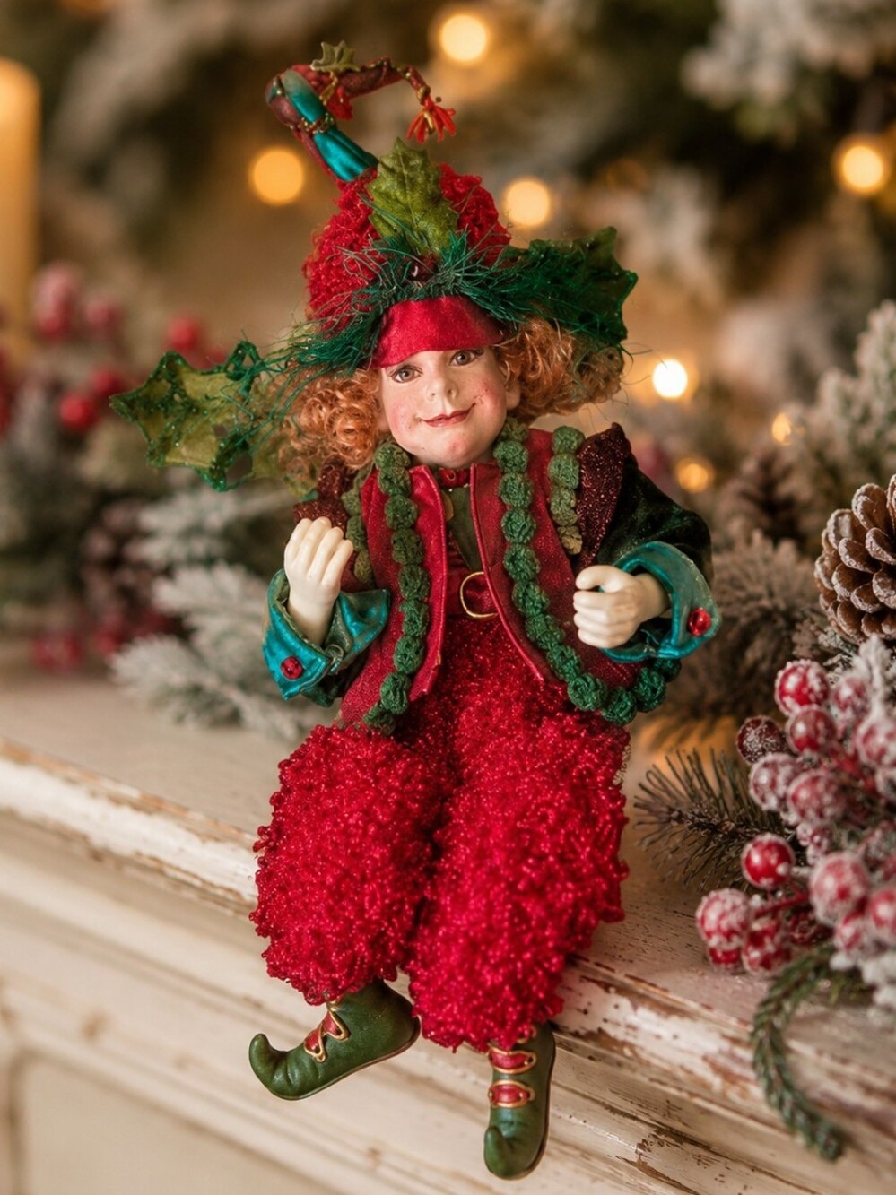 Vintage Mark Roberts Christmas Elf Fairy Doll 11" Posable Holiday Collectible Re